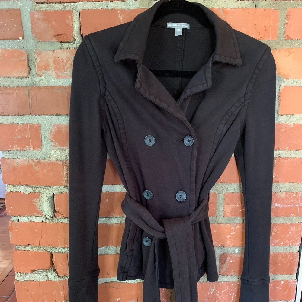 EUC James Perse Double Breasted French Jersey Cotton Jacket | Size 1 = Small